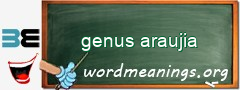 WordMeaning blackboard for genus araujia